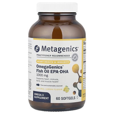 Metagenics OmegaGenics® 5-in-1 Fish Oil Natural Lemon 60 мягких капсул