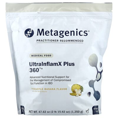 UltralnflamX Plus 360°, лечебное питание, ананас-банан, 47.62 oz (1,350 g)