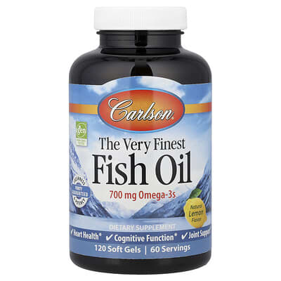 The Very Finest Fish Oil, Natural Lemon, 120 мягких капсул
