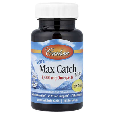 Детские мягкие капсулы Carlson Teen's Max Catch Minis, 30 штук