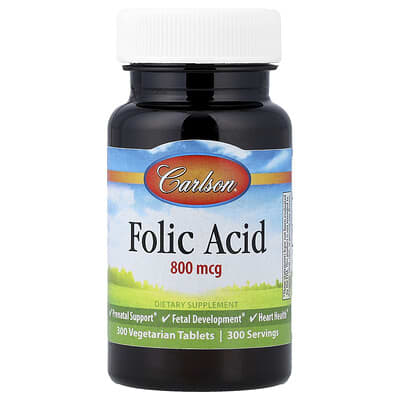 Folic Acid, 800 mcg, 300 Vegetarian Tablets