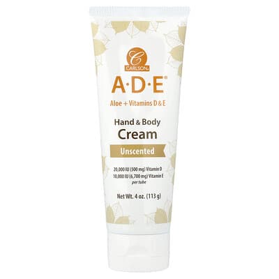 Carlson крем для рук и тела A-D-E, без запаха, 4 oz (113 g)