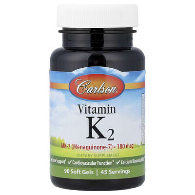 Carlson Витамин K2, 90 мягких гелевых капсул (90 mcg на капсулу)