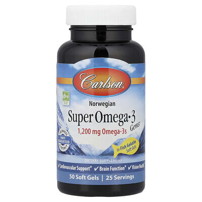 Norwegian Super Omega-3 Gems®, 50 мягких капсул