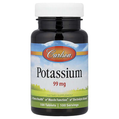 Potassium, 99 mg, 100 Tablets