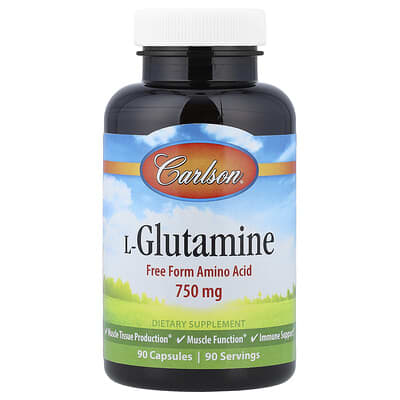 L-Glutamine, 750 mg, 90 капсул