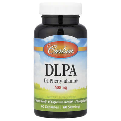 Carlson DLPA, DL-Phenylalanine, 500 мг, 60 капсул