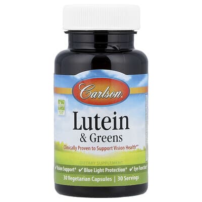 Carlson Lutein & Greens, 30 вегетарианских капсул