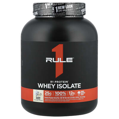 R1 Protein™ изолят сывороточного протеина, Vanilla Creme, 5.03 lb (2.28 kg)