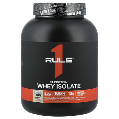 Изолят сывороточного протеина Rule One Proteins R1 Protein™ Whey Isolate, Cookies & Creme, 5.03 lb (2.28 kg)