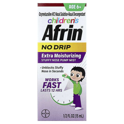 Children's, No Drip Extra Moisturizing Stuffy Nose Pump Mist, Age 6+, 1.2 fl oz (15 ml)