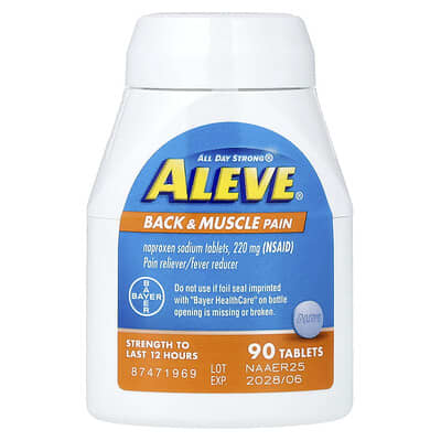 Naproxen Sodium Tablets, Back & Muscle Pain, 220 mg, 90 Tablets