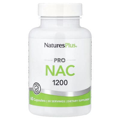NaturesPlus Pro, NAC 1200, 60 капсул (600 mg на капсулу)