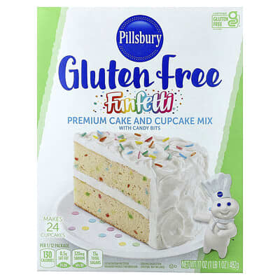 Funfetti Premium Cake and Cupcake Mix с конфетами, Gluten Free, 1 lb 1 oz (482 g)
