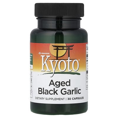 Kyoto®, выдержанный черный чеснок, 30 капсул (650 mg на капсулу)