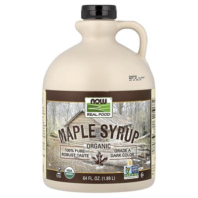 Натуральный органический кленовый сироп, сорт A, темный, 64 fl oz (1.89 L)