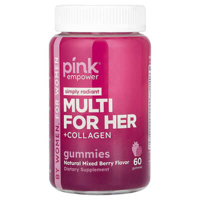 Мужские витамины Multi For Her + Collagen Gummies, Natural Mixed Berry, 60 Gummies