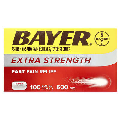 Aspirin, 500 mg, 100 Coated Caplets