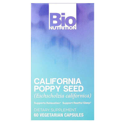 Семена калифорнийского мака, 500 mg, 60 Vegetarian Capsules