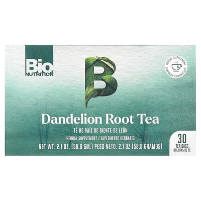 Чай из корня одуванчика Bio Nutrition, Caffeine Free, 30 Tea Bags, 2.1 oz (58.8 g)