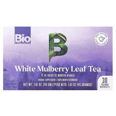 Чай Bio Nutrition White Mulberry Leaf, Caffeine Free, 30 Tea Bags, 1.61 oz (45 g)