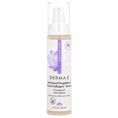 DERMA E Advanced Peptides & Flora-Collagen™ сыворотка, 2 fl oz (60 ml)