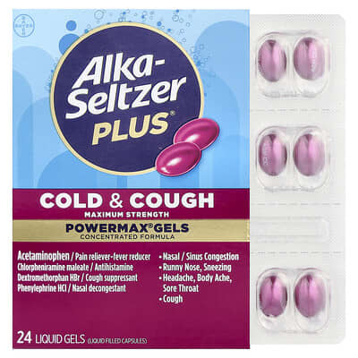 Жидкие капсулы PowerMax® Gels, Cold & Cough, 24 шт.