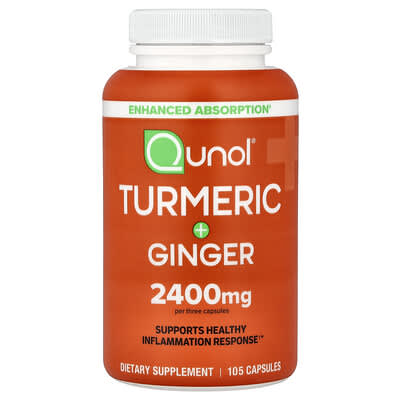 Qunol Turmeric + Ginger, 105 капсул