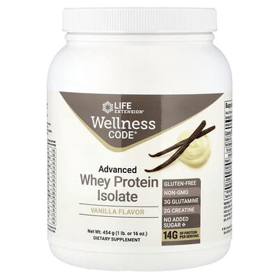 Изолят сывороточного белка Wellness Code® Advanced Whey Protein Isolate, Vanilla, 1 lb (454 g)