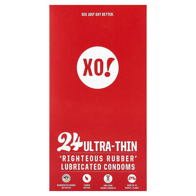 XO! Ультратонкие смазанные латексные презервативы, без запаха, 24 шт.