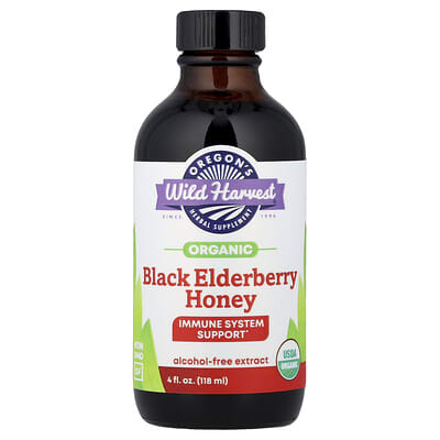 Oregon's Wild Harvest органический экстракт меда черной бузины, без спирта, 4 fl oz (118 ml)