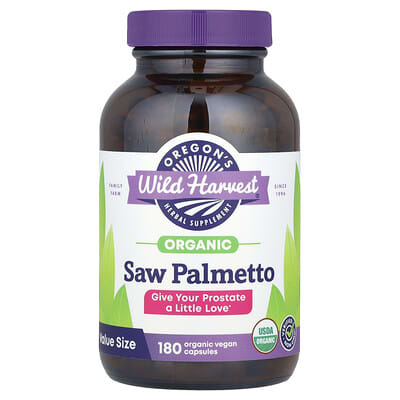 Saw Palmetto Oregon's Wild Harvest, 180 органических веганских капсул (585 mg per Capsule)