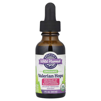 Oregon's Wild Harvest органический валерианик и хмель, 1 fl oz (30 ml)