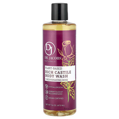 Гель для душа Dr. Jacobs Naturals Plant-Based Rich Castile Rejuvenating Rose