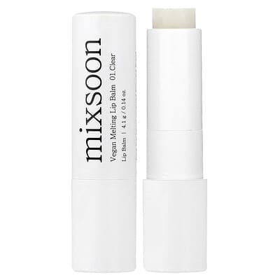 Mixsoon веганский тающий бальзам для губ, 01 Clear, 0.14 oz (4.1 g)