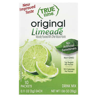 True Lime®, Limeade, Original, 10 Packets, 0.11 oz (3 g) Each