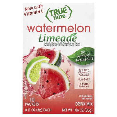 True Lime® Limeade Watermelon, 10 пакетиков, 0.11 oz (3 g) каждый