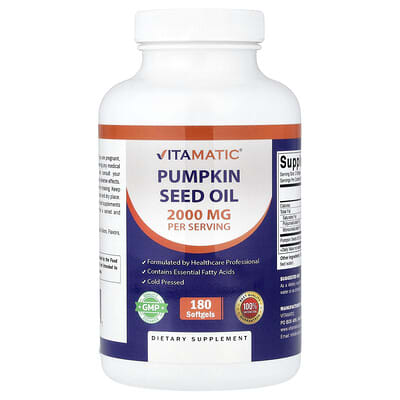 Pumpkin Seed Oil, 180 Softgels (1,000 mg per Softgel)