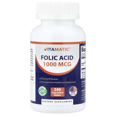 Folic Acid, 240 Vegetarian Tablets (1,667 mcg per Tablet)