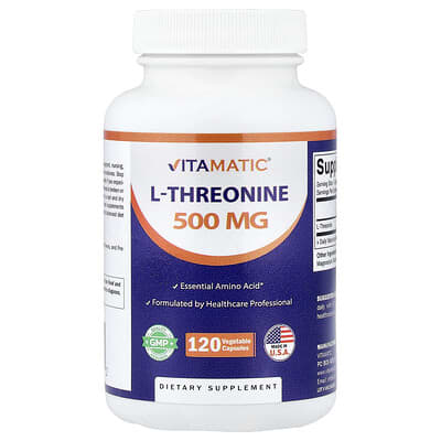 L-Треонин, 500 mg, 120 растительных капсул