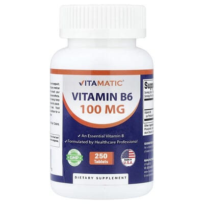 Vitamin B6 , 100 mg , 250 Tablets