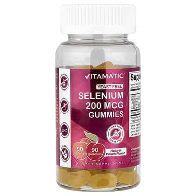 Желе Селен Vitamatic, без сахара, натуральный персик, 200 mcg, 90 шт.