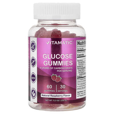 Желейные конфеты Glucose Natural Raspberry 60 шт