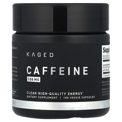 Kaged Caffeine, 100 mg, 100 вегетарианских капсул