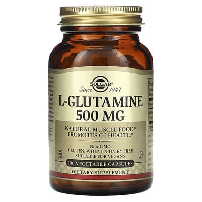 L-Glutamine, 100 вегетарианских капсул (500 mg per Capsule)