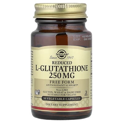 Reduced L-Glutathione, 250 mg, 30 вегетарианских капсул