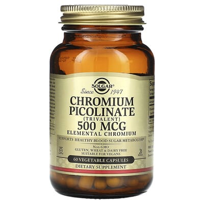 Пиколинат хрома, 500 mcg, 60 вегетарианских капсул