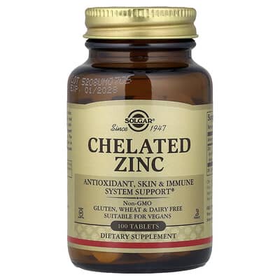 Chelated Zinc, 100 Tablets (22 mg per Tablet)