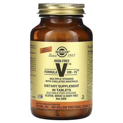 Formula V™ VM-75®, Multiple Vitamins with Chelated Minerals, Iron-Free, 90 Tablets