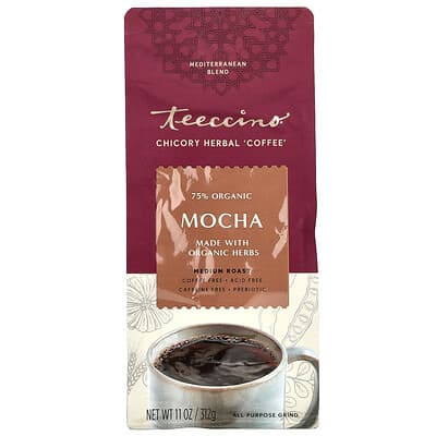 Prebiotic Chicory Herbal Coffee Alternative, Mocha, Medium Roast, Caffeine Free, 11 oz (312 g)